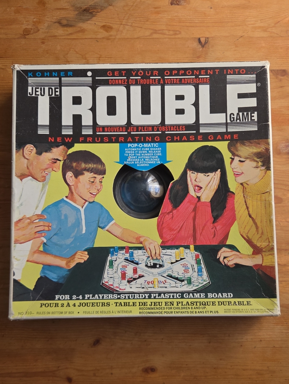 Vintage 1965 Kohner Trouble Board Game Pop-O-Matic No 310 COMPLETE Bilingual